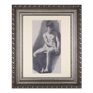 19th Century Antique Neoclassical Figurative Study Drawing For Sale