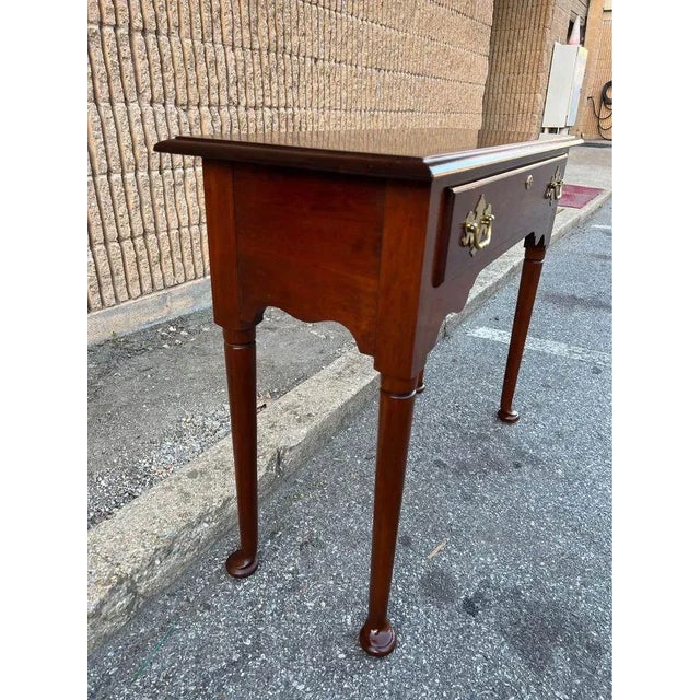 Mid 20th Century Statton Furniture Queen Anna Style Solid Cherry Console Table For Sale In Washington DC - Image 6 of 12