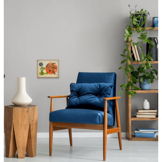 1960s 1960s Abstract Orange, Green, Blue, Black Collagraph Ny Artist Myril Adler For Sale - Image 5 of 5