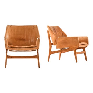 Scandinavian Modern Easy Chairs attributed to Erik Ostermann, 1954, Set of 2 For Sale