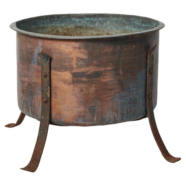 Large Swedish Copper Planter For Sale