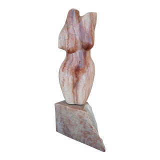 Original Signed Mid 20th C. Marble Sculpture-US Artist Michael Ross-Female Nude Torso For Sale