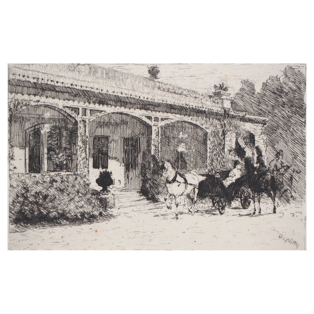 Giuseppe De Nitis, Return From a Walk, 19th Century, Etching For Sale