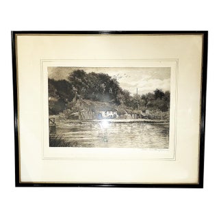 19c Etching, 'Swan Inn Raybourne', by David Law For Sale