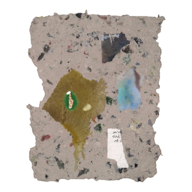 Original Contemporary Minimal Abstract Handmade Paper Mixed Media Collage by Artist Casey R Klein For Sale