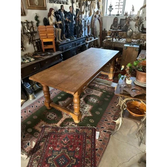 Wood Early 1900s Refectory Table For Sale - Image 7 of 11