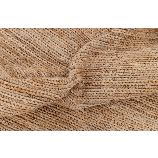 Premium Braided Hand Woven Jute Wool Rug 6x9 Ft. For Sale - Image 9 of 13