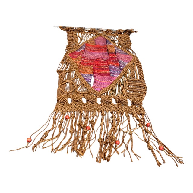Handmade Wool and Rope Tapestry, 1970s For Sale