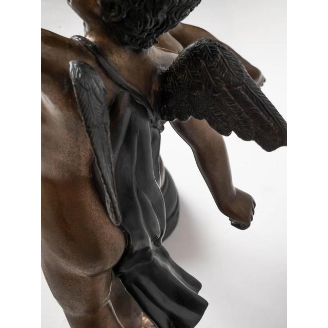 Large Bronze Statue of Cupids Carrying a Torch For Sale - Image 13 of 18