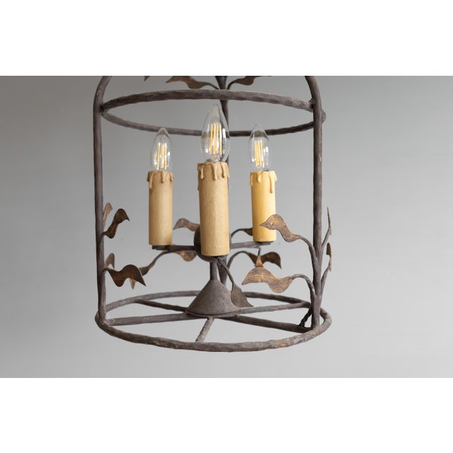 1930s Vintage Decorative Lantern in Steel, 1930s For Sale - Image 5 of 7