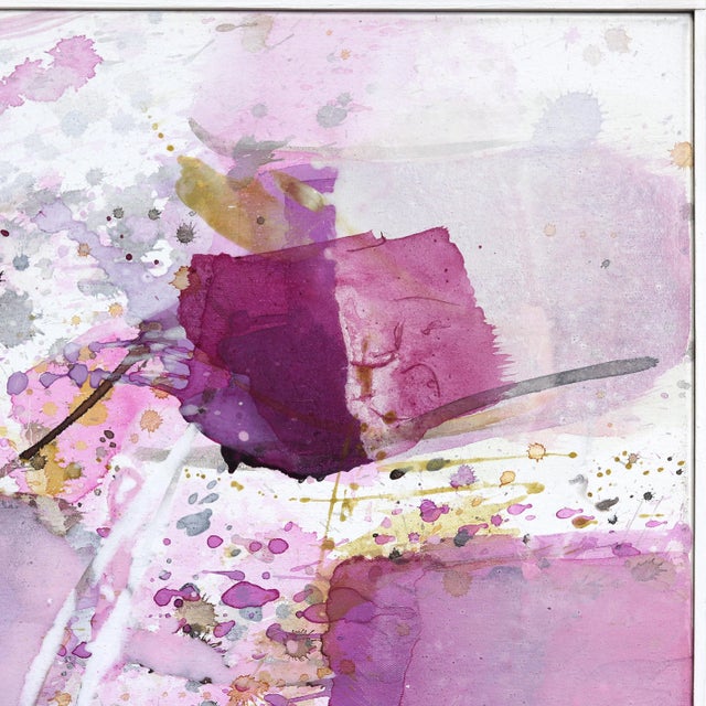 Abstract 5816 - Large Pink and Purple Layered Abstract Colorfield Painting Original Artwork by Greet Helsen For Sale - Image 3 of 8