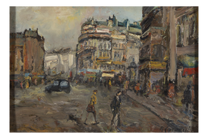 Adolfo Carducci, Paris Street Scene, Oil Painting