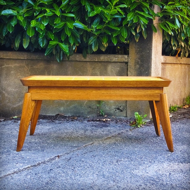 Coffee Table in Oak with Yellow Tiled Top, France, 1950s For Sale - Image 4 of 18