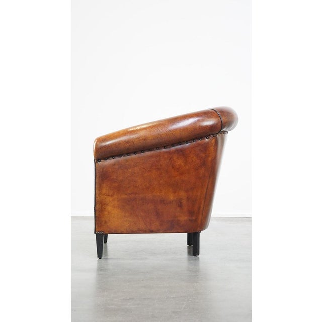 Vintage Club Chair in Sheep Leather For Sale - Image 5 of 13