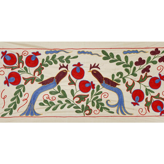 Mid-Century Modern Decorative Suzani Embroidered Cotton Cloth For Sale - Image 3 of 10
