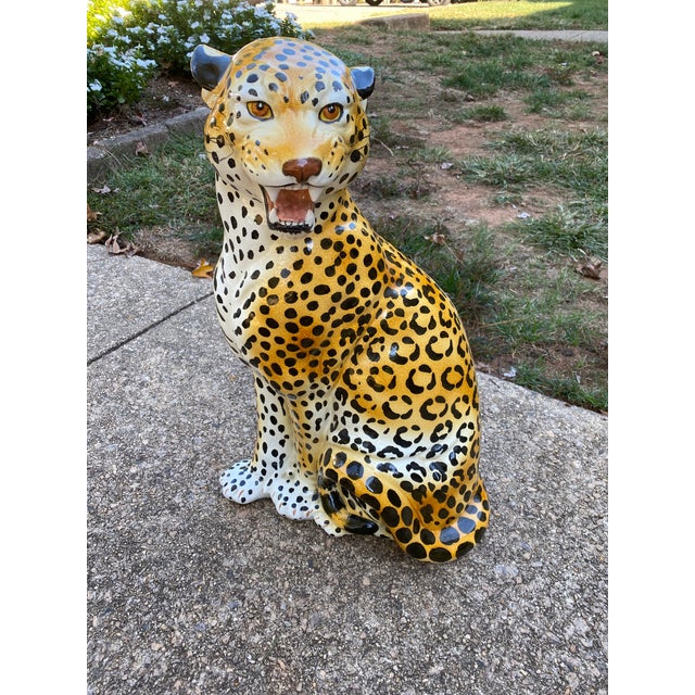 Mid 20th Century Large Italian Ceramic Leopard For Sale - Image 13 of 13