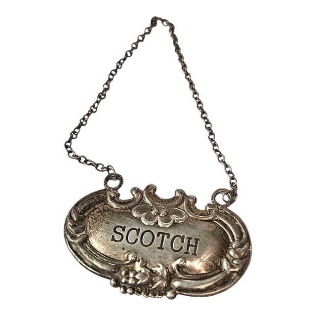 1960s American Sterling Decanter Label/Tag For Sale