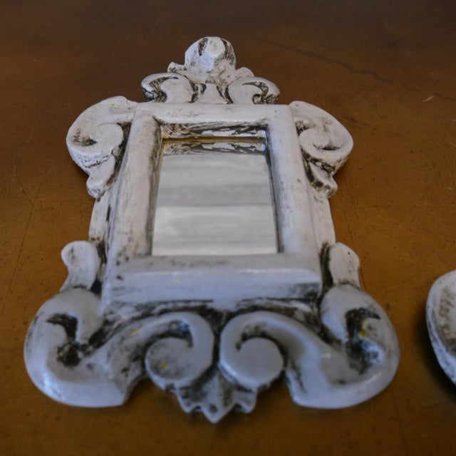 1940s Miniature Carved Rococo Wall Mirrors - a Pair For Sale - Image 5 of 12
