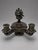 Bronze Pair of Grand Tour Bronze Two-Light Candlesticks in Roman Oil-Lamp Form For Sale - Image 8 of 11