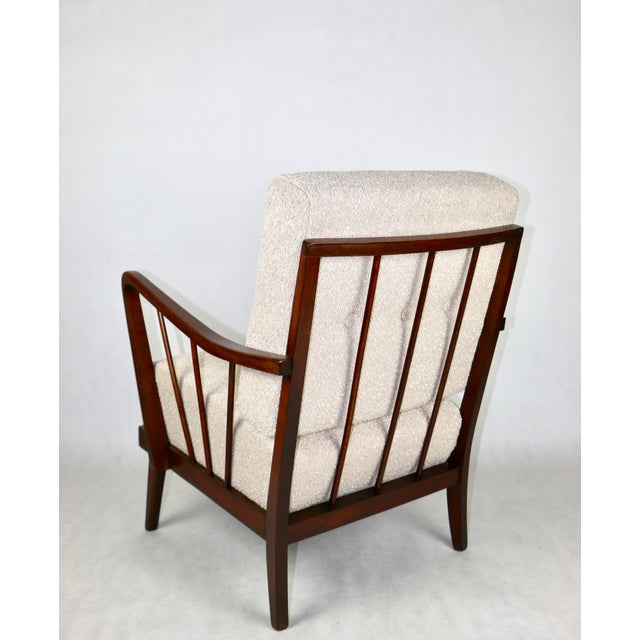 Paint Art Deco Beige Boucle Loop Armchair, 1960s For Sale - Image 7 of 14