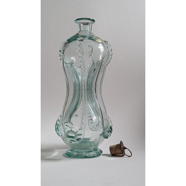 1940s Mid-Century Modern Swedish Ture Berglund Bottle With Stopper and Original Label For Sale In Minneapolis - Image 6 of 7