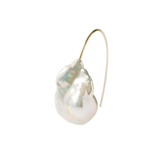 Baroque Pearl Hook Earrings, Pair For Sale - Image 4 of 8