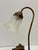 Antique Victorian Brass Gooseneck Two Inkwell Desk Lamp For Sale - Image 4 of 13