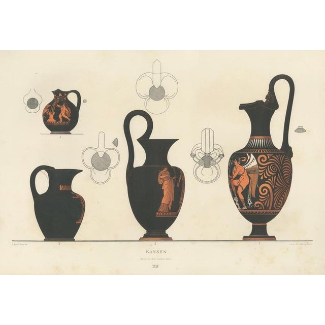 Albert Genick, Greek Jugs with Classical Figures, 1883, Lithograph For Sale - Image 3 of 10
