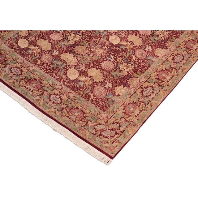 Shabby Chic Elegant Pak-Persian Red/Brown Wool Rug - 8'0'' X 10'2'' For Sale - Image 3 of 9