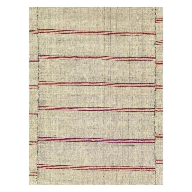 A vintage Turkish flat-weave Kilim accent rug handmade during the mid-20th century. Measures: 6' 8" x 8' 3".