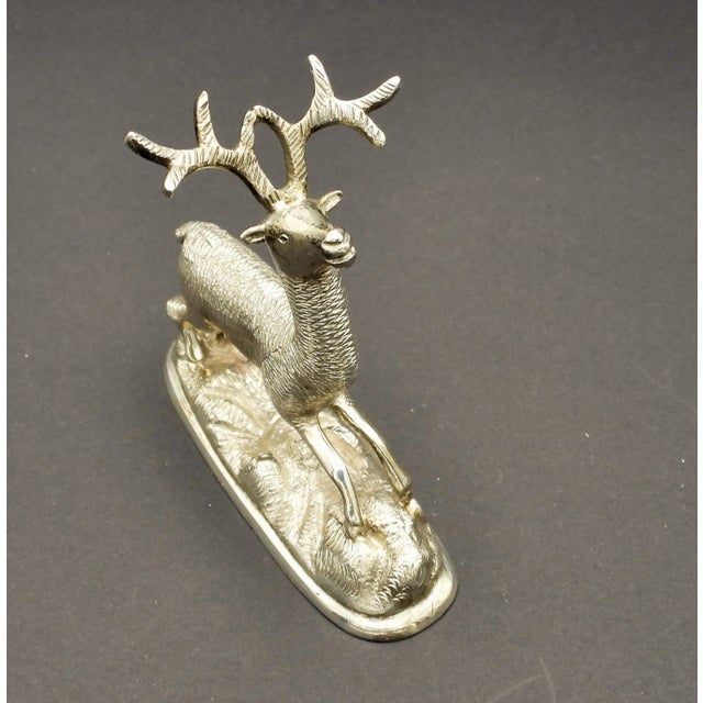 1980s 1980s Sterling Silver Peruvian 5 Point Buck Deer Stag Miniature Figurine .900 Silver For Sale - Image 5 of 9