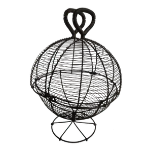 Antique French Primitive Wire Egg Basket / Lettuce Dryer