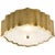 Alexa Hampton for Visual Comfort Signature Balthazar Flush Mount in Natural Brass with Frosted Glass For Sale