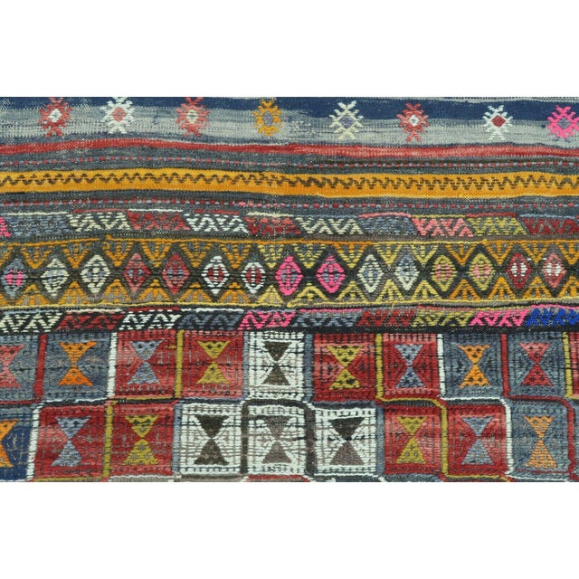 Vintage Turkish Sardes Nomad Kilim Rug - 67"x130" For Sale - Image 9 of 13