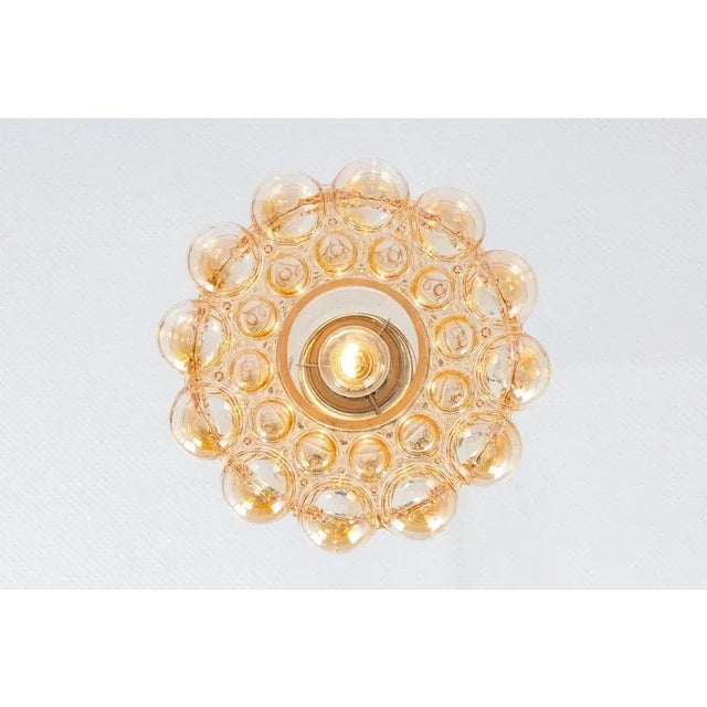 Metal Large Amber Bubble Glass Pendant by Helena Tynell for Limburg, 1970s For Sale - Image 7 of 9