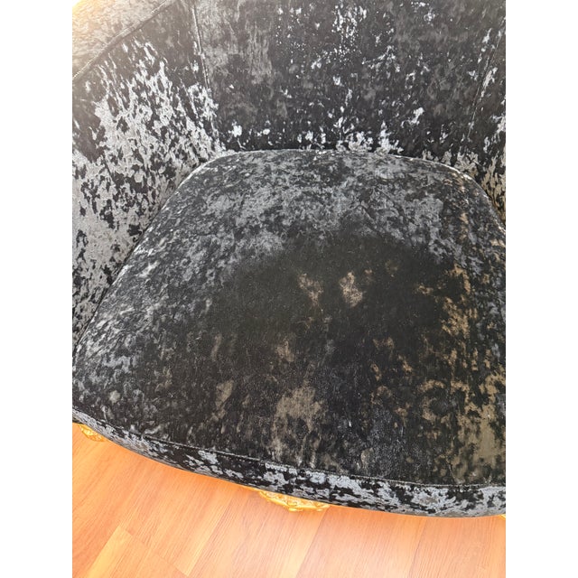 Late 20th Century Hollywood Regency Velvet Tub Chair For Sale - Image 10 of 16