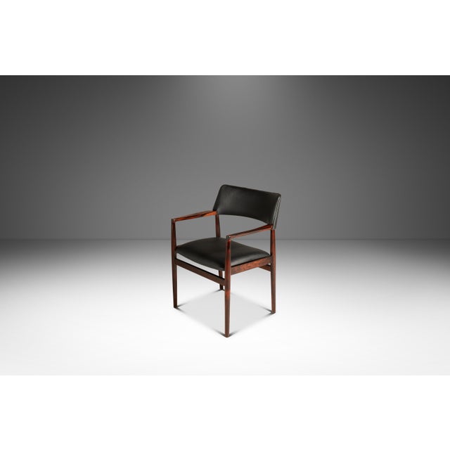 Wood Set of Two (2) MCM Danish Modern Armchairs in Rosewood & Leather by Erik Wørts for Soro Stolefabrik, Denmark, C. 1960's For Sale - Image 7 of 18