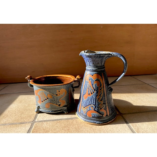 Ceramic Art Jug and Pot by Friedemann Henschel for Töpfergut Panschenhagen, Germany, 1990s, Set of 2 For Sale - Image 15 of 15