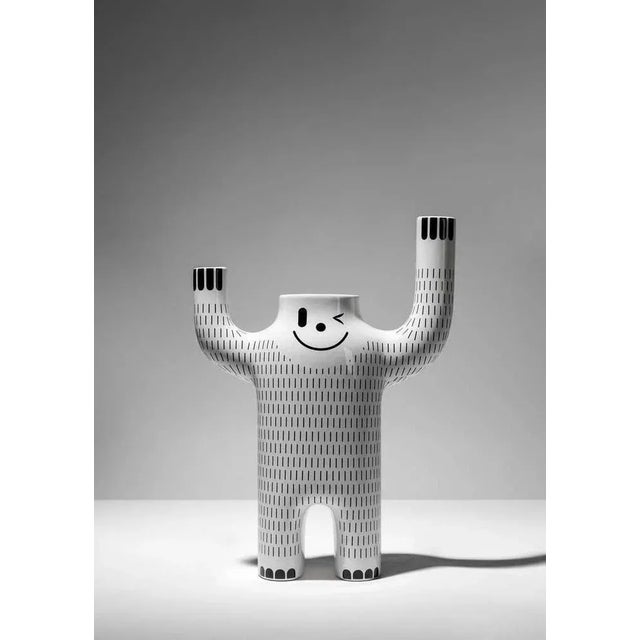 Large Blue Happy Susto Ceramic Flower Vase by Jaime Hayon For Sale - Image 6 of 11