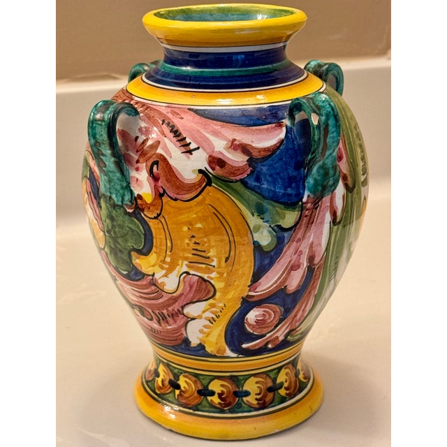 Italian Ceramicist Nereo Boaretto (1914–1977) Hand Painted Vase For Sale - Image 13 of 16