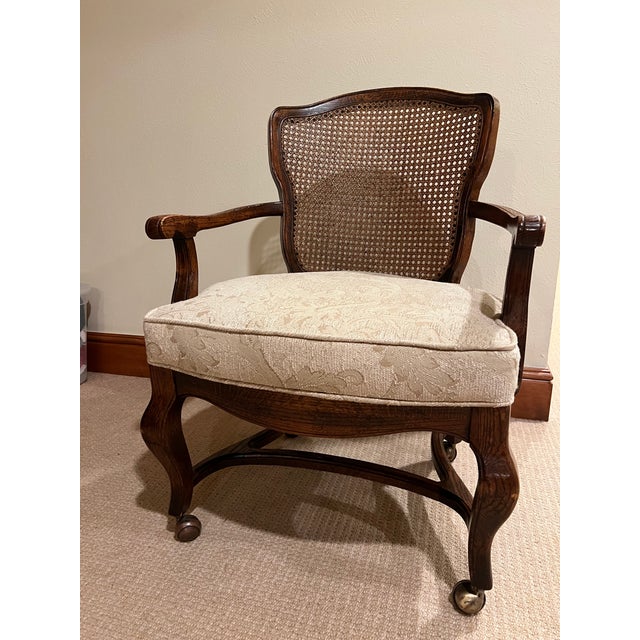 Traditional Vintage Round Parquetry Game Table 42" With 4 Chairs For Sale - Image 3 of 4