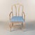 Gustavian (Swedish) Gustavian Style Cerused Dining Chairs in New Blue & White Linen Set of 8 For Sale - Image 3 of 15