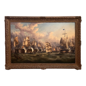 Manner of Sir George Chambers - The Battle of Trafalgar (Oil on Canvas)