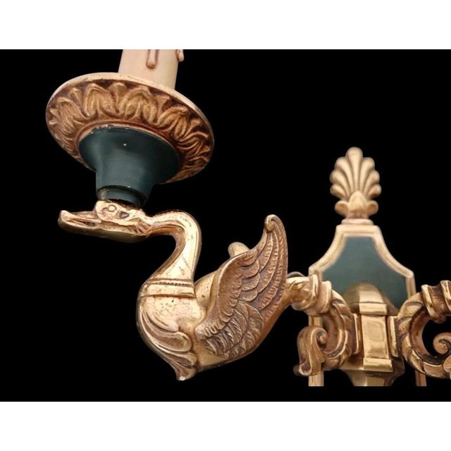 Traditional French Gau Bronze Wall Lights from Maison Lucien, 1960s, Set of 5 For Sale - Image 3 of 9