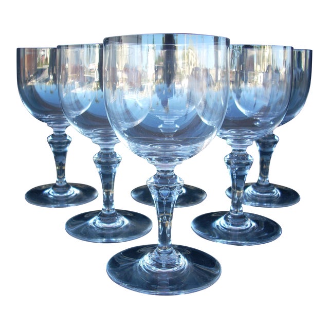 Vintage Baccarat Clear Crystal Wine Goblets Set of 6 Chairish