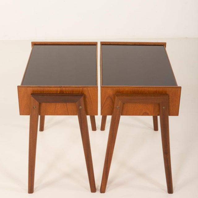 Wood Vintage Danish Bedside Tables in Teak, 1960s, Set of 2 For Sale - Image 7 of 12