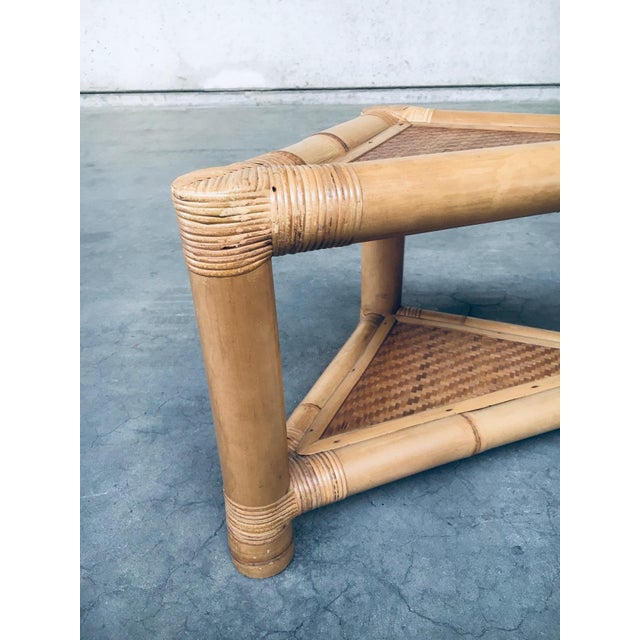 Handcrafted Bamboo Corner Table Set, 1970s, Set of 2 For Sale - Image 8 of 18
