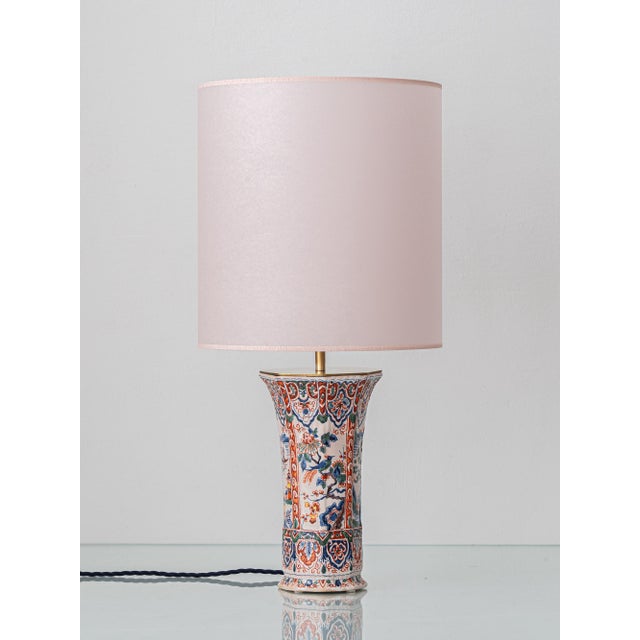 Antique Delft Chinoiserie Faience Table Lamp by Géo Martel, 1890s For Sale - Image 4 of 15