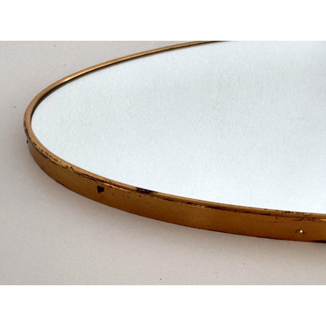 Large Italian Wall Mirror with Original Brass Frame, 1970s For Sale - Image 15 of 18