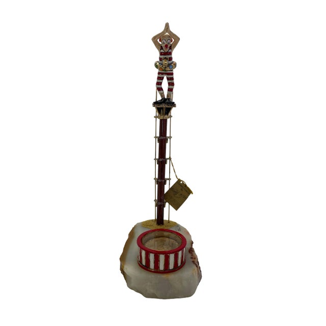Bring a touch of whimsical artistry to your collection with this signed Ronald A. Lee Clown High Diver sculpture, hand-...
